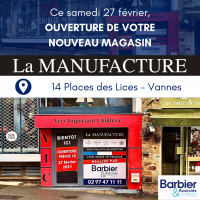 Retrouvez ce week-end votre nouveau magasin La Manufacture Place des Lices à Vannes.